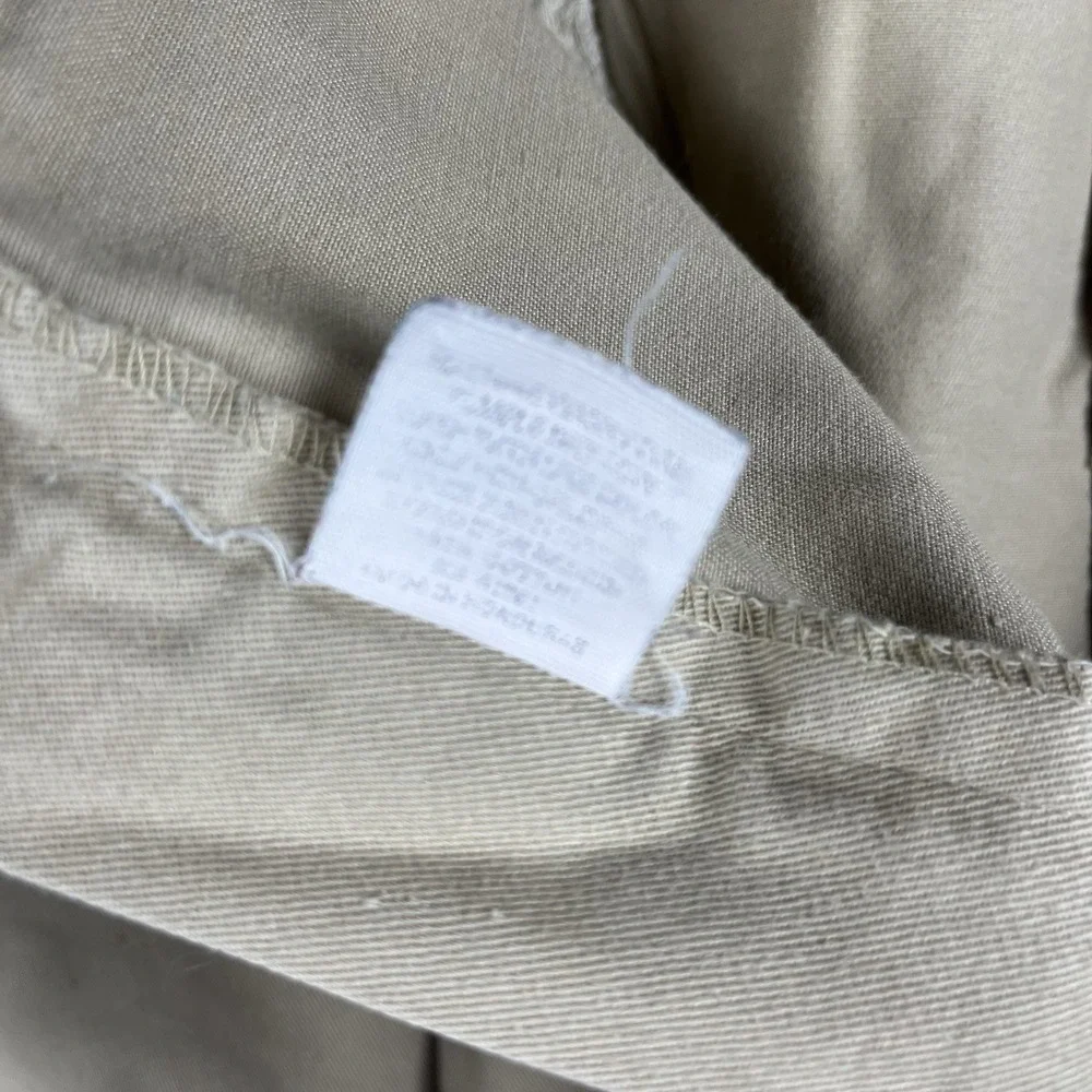 Vtg Polo Ralph Lauren Hammond Chino Pant Men 38x32.5 Khaki Pleated Cuffed Cotton